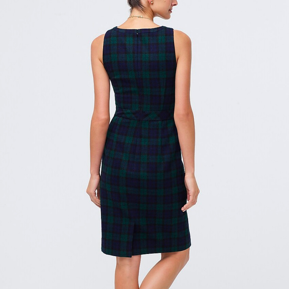 J. Crew Dresses Nwt Petite Black Watch Plaid Tartan Dress Poshmark